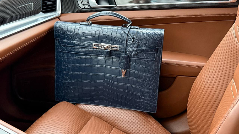 Портфель Hermes из кожи крокодила
