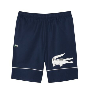 Мужские теннисные шорты Lacoste Printed Diamond Taffeta - blue navy/white