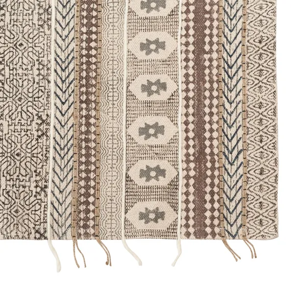 Ковер из хлопка, шерсти и джута с геометрическим орнаментом из коллекции ethnic, 120х180 см