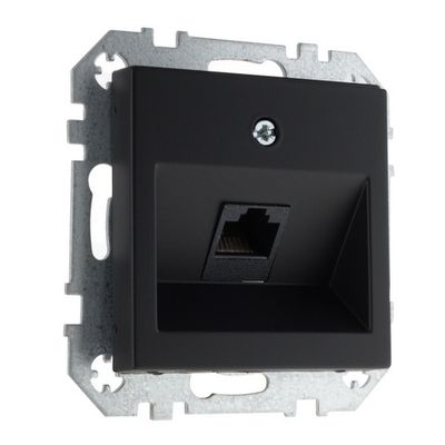 Розетка компьютерная кат 6 LIREGUS RETRO IKL-001-01.R/SWM чёрная матовая