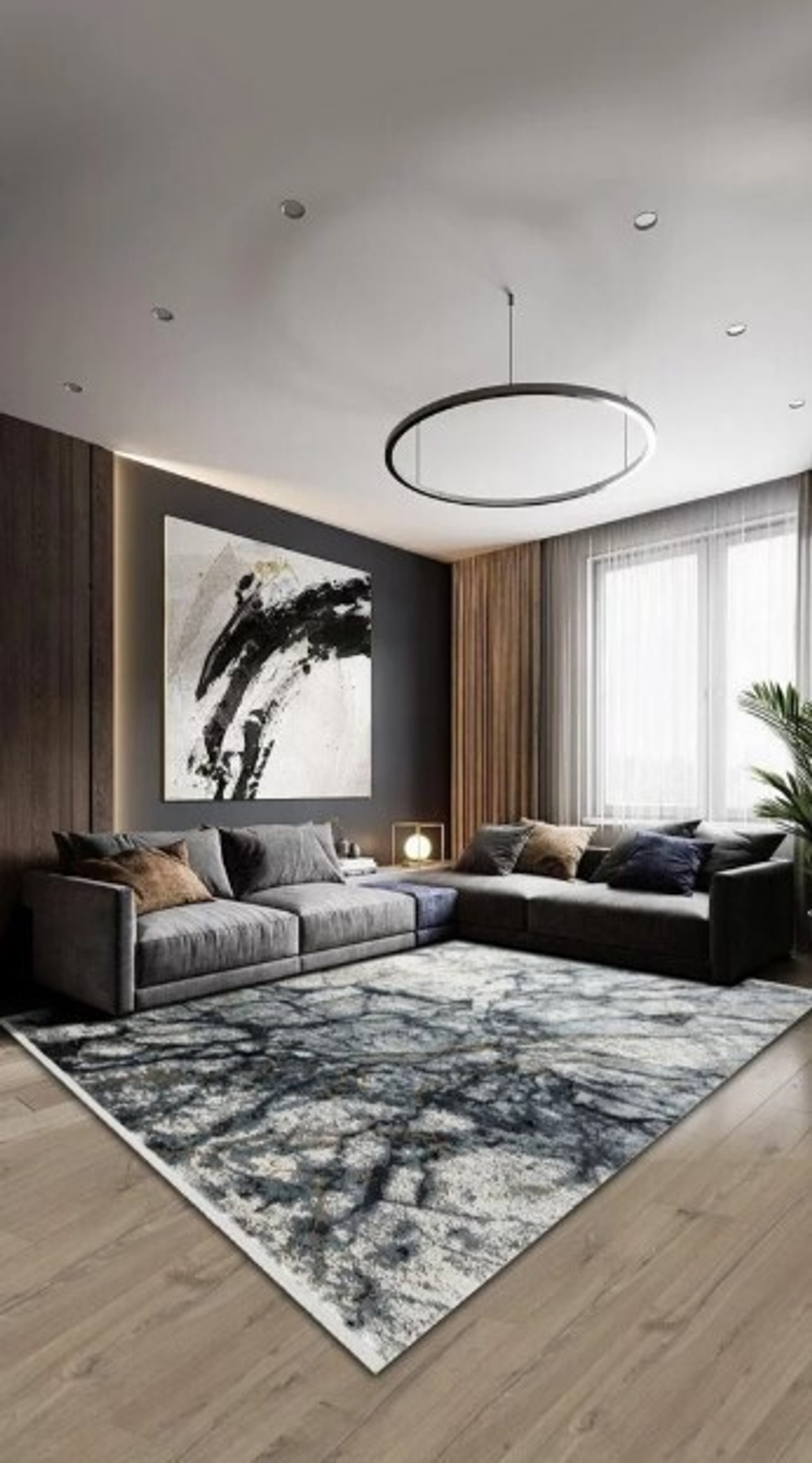Ковер EKOHALI Fresco FS 16 grey/black 160x230