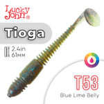 Виброхвост съедобный Lucky John Tioga 2.4" (61мм), 9шт/уп