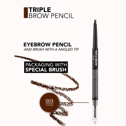 flormar Triple Brow Pencil - Карандаш для бровей 3 в 1, 0,75 g