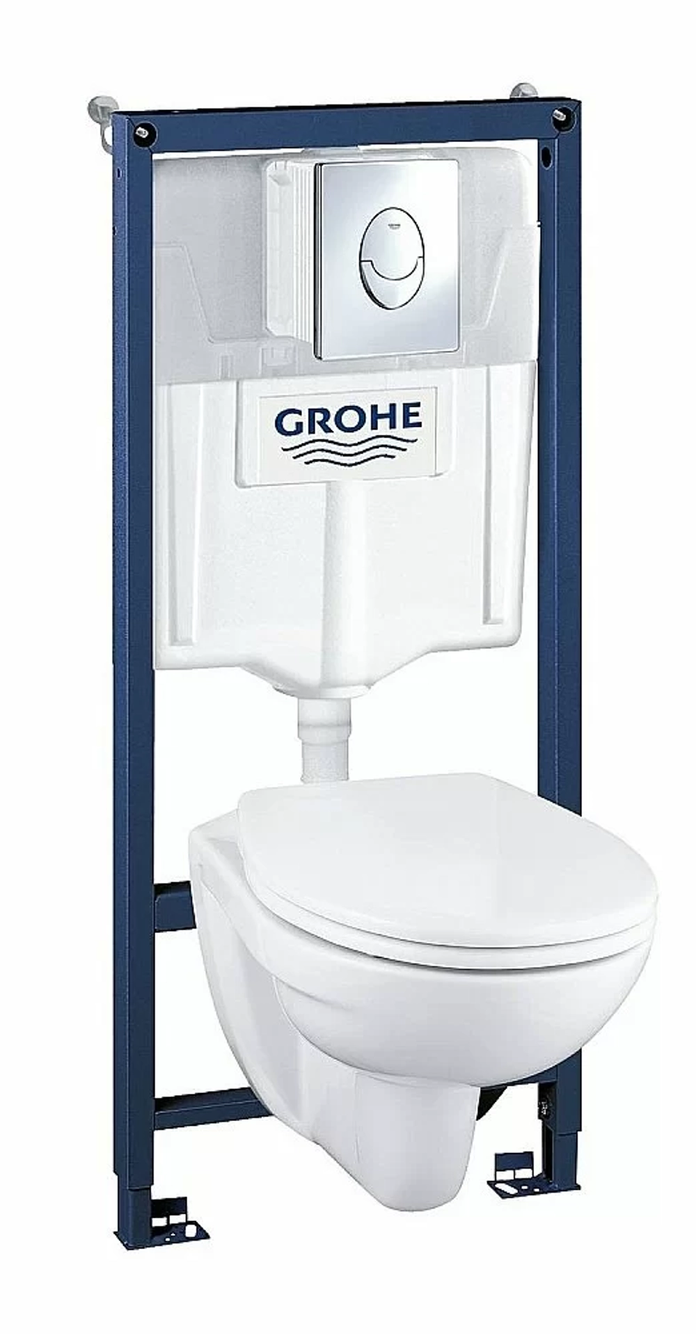 Унитаз подвесной Grohe SOLIDO PERFECT 39192000 с крышкой микролифт, с инсталляцией, кнопка хром
