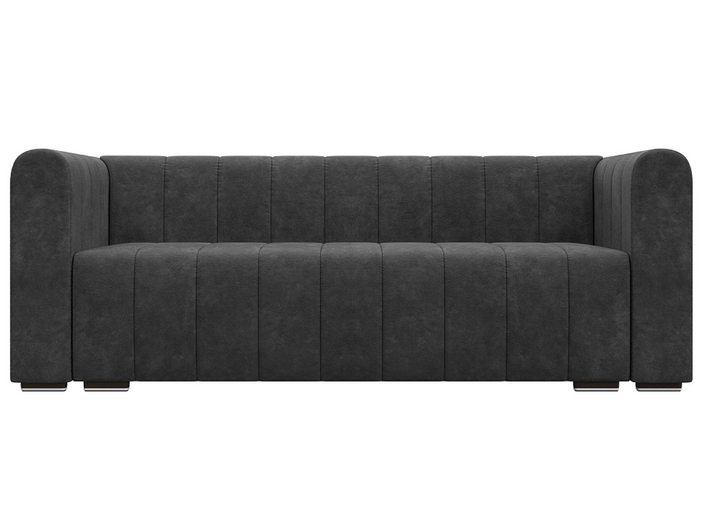 Диван прямой Лига-073 ВЕЛЮР BRUT 16 темно-серый