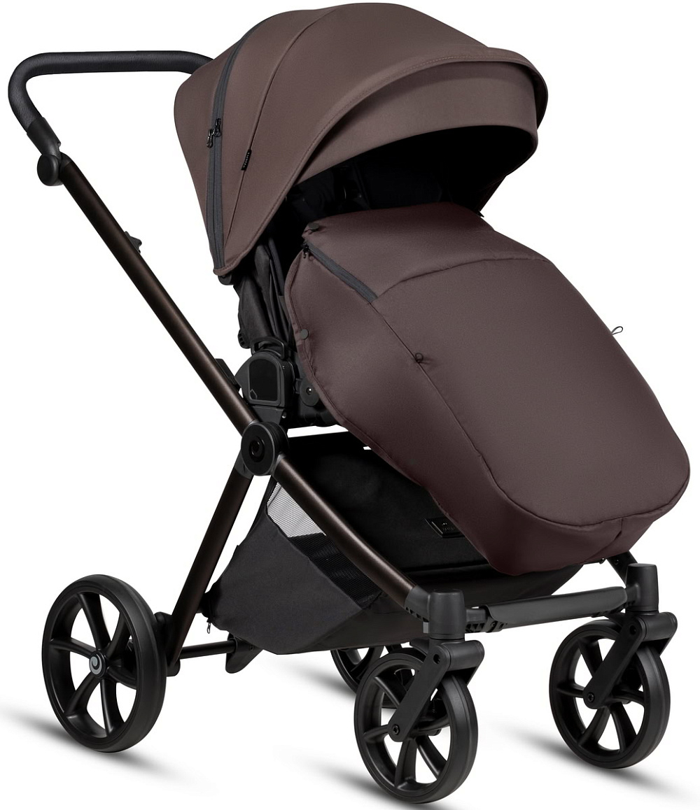 Детская коляска Tutis Mio 3 Plus Essential New 4 в 1 с автокреслом Beno Black и базой 1622024 Coffee Brown