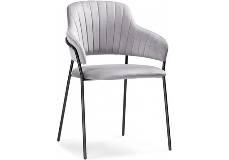 Стул на металлокаркасе Woodville Инклес серый, черный глянец