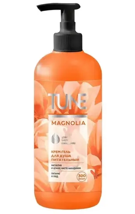TUNE Крем-гель для душа питательный Магнолия 500мл, с дозатором, блок 12шт.