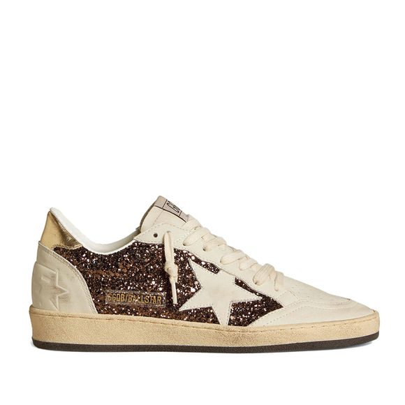 Женские Golden Goose Ball Star in Glitter with Leather Star and Metallic Heel Tab