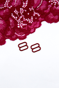 Кольцо, регулятор, крючок для бюстгальтера бордовый 1 см