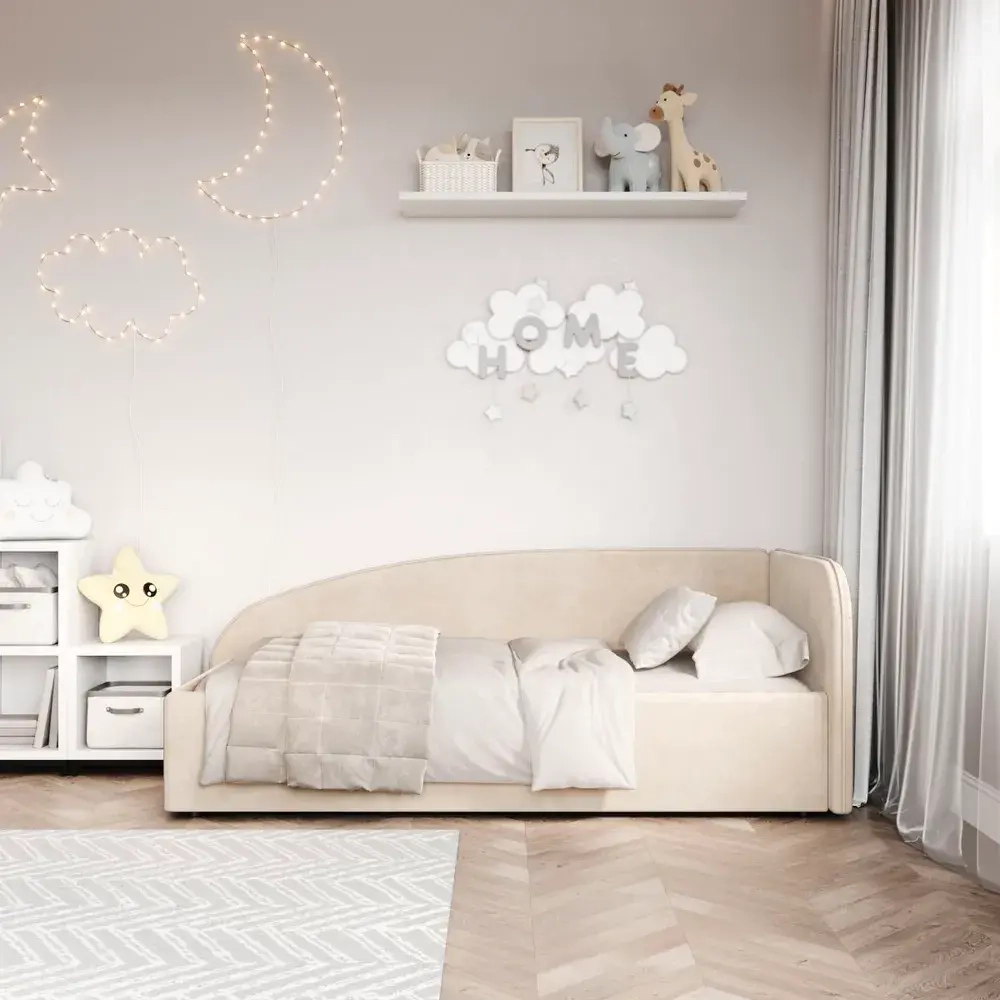 Кровать Элис 90х200 Слоновая кость Правый Угол