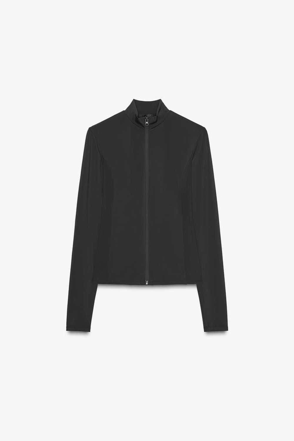 ZARA БЕСШОВНАЯ КУРТКА ИЗ ПОЛИАМИДА, ЧЕРНЫЙ