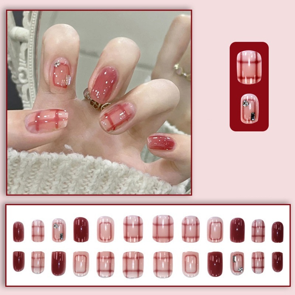 Набор накладных ногтей  "Beauty Nails", клетка