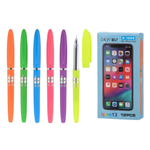 Ручка гелевая, Basir, синие чернила, в цветном матовом корпусе, игольчатый наконечник, 12 шт