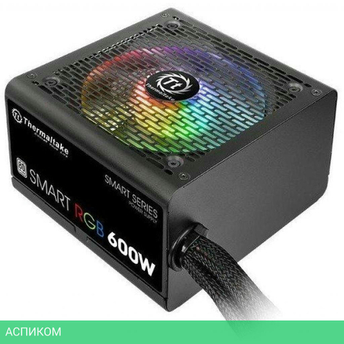 Блок питания Thermaltake ATX Smart RGB 600 80+ 600W (PS-SPR-0600NHSAWE-1)