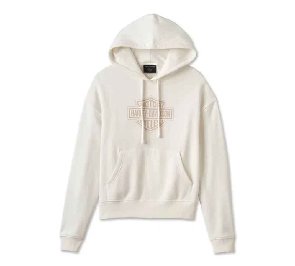 Толстовка Womens Oversized Bar & Shield Hoodie Cloud Dancer Harley-Davidson