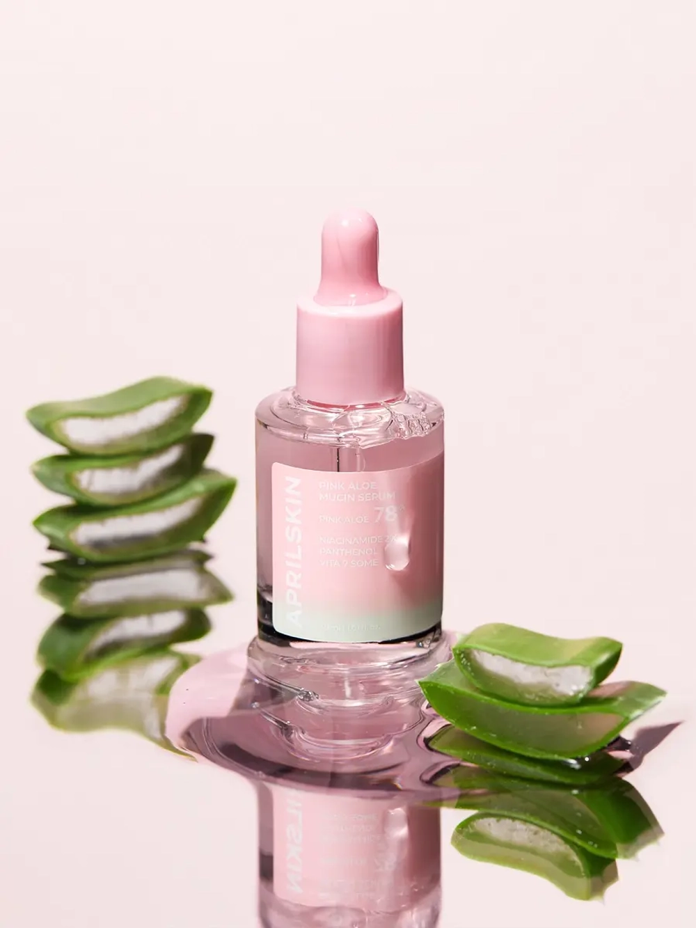 APRILSKIN Осветляющая сыворотка с розовым алоэ и ниацинамидом для сияния кожи Pink Aloe Mucin Serum 30 мл
