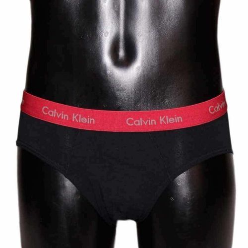 Мужские трусы брифы черные с красной резинкой Calvin Klein CK00486