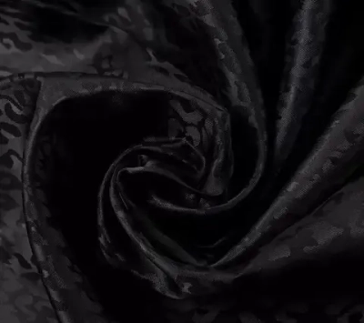 Ткань подкладочная Жаккард, шир. 145 см, 90(+/-5) гр/м2, вискоза 48%, п/э 52%, чёрный