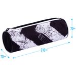 Пенал мягкий тубус 2 отделения 210х70 Berlingo Black white, полиэстер