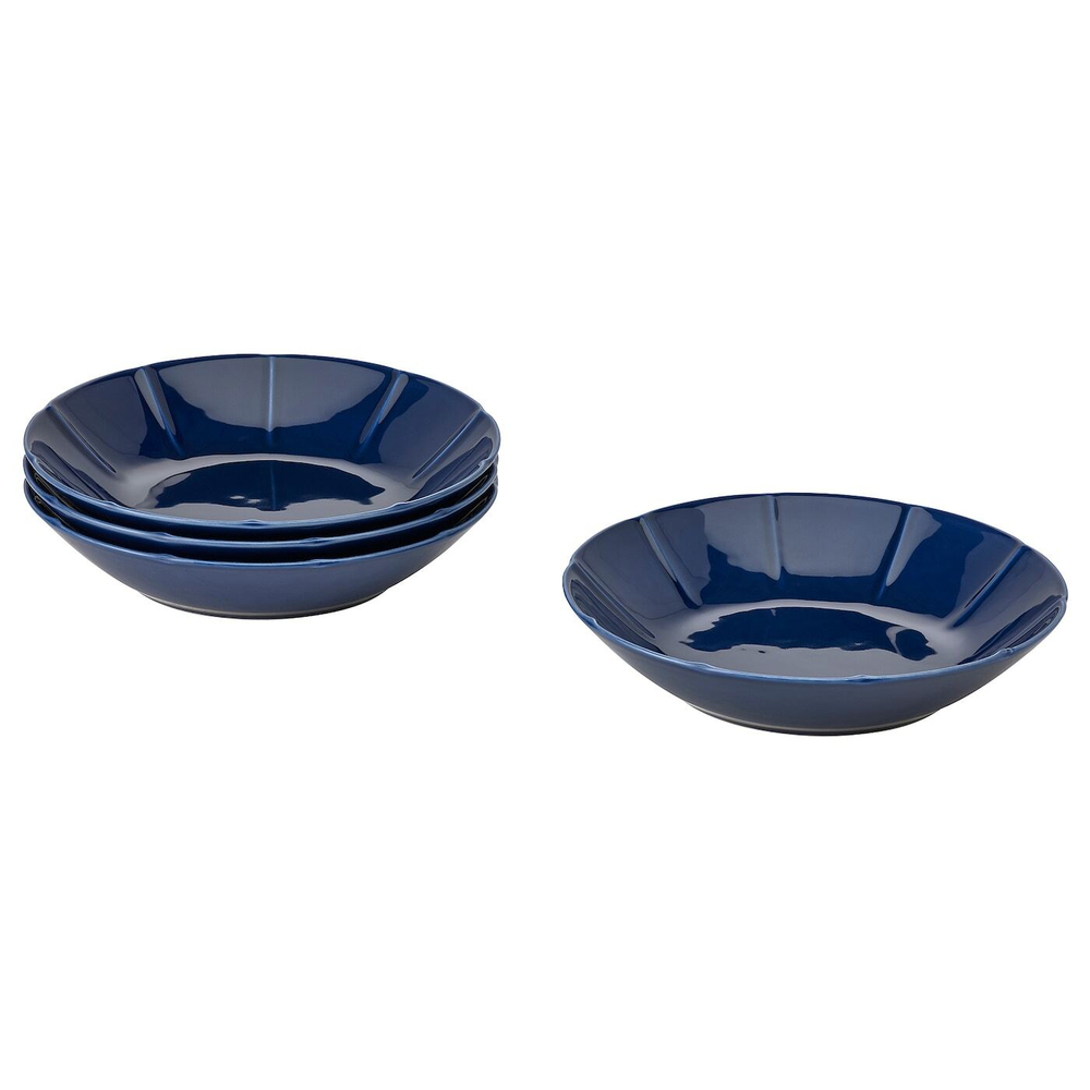 IKEA STRIMMIG  (ИКЕА СТРИММИГ)  -  Глубокое блюдо, синий керамогранит, 23 см