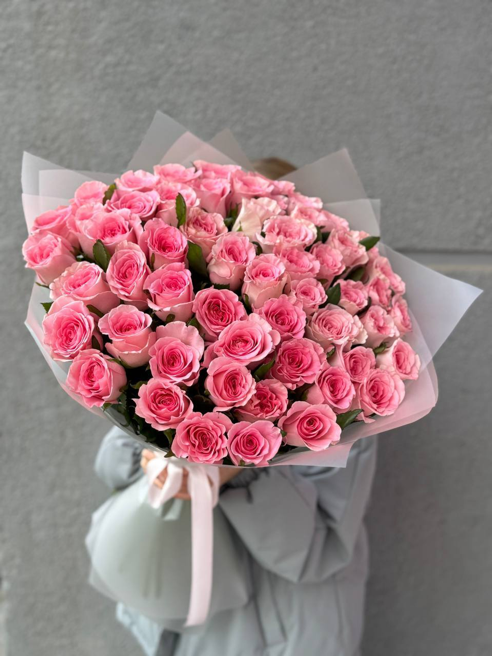 Букет из 55 роз Мандала 60см Акция