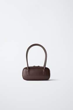 ZARA СУМКА НА ПЛЕЧО С ПОДВЕСКАМИ, КОРИЧНЕВЫЙ