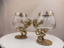 Набор из 2-х бокалов для коньяка "Два льва" (подарочный футляр)