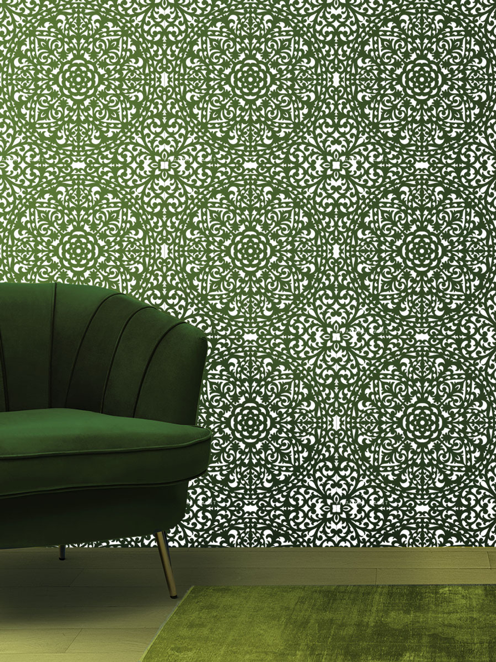 Трафарет для стен из пластика многоразовый 030