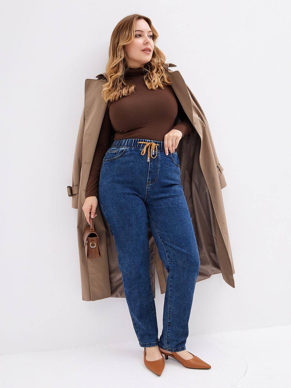 Джинсы на резинке больших размеров