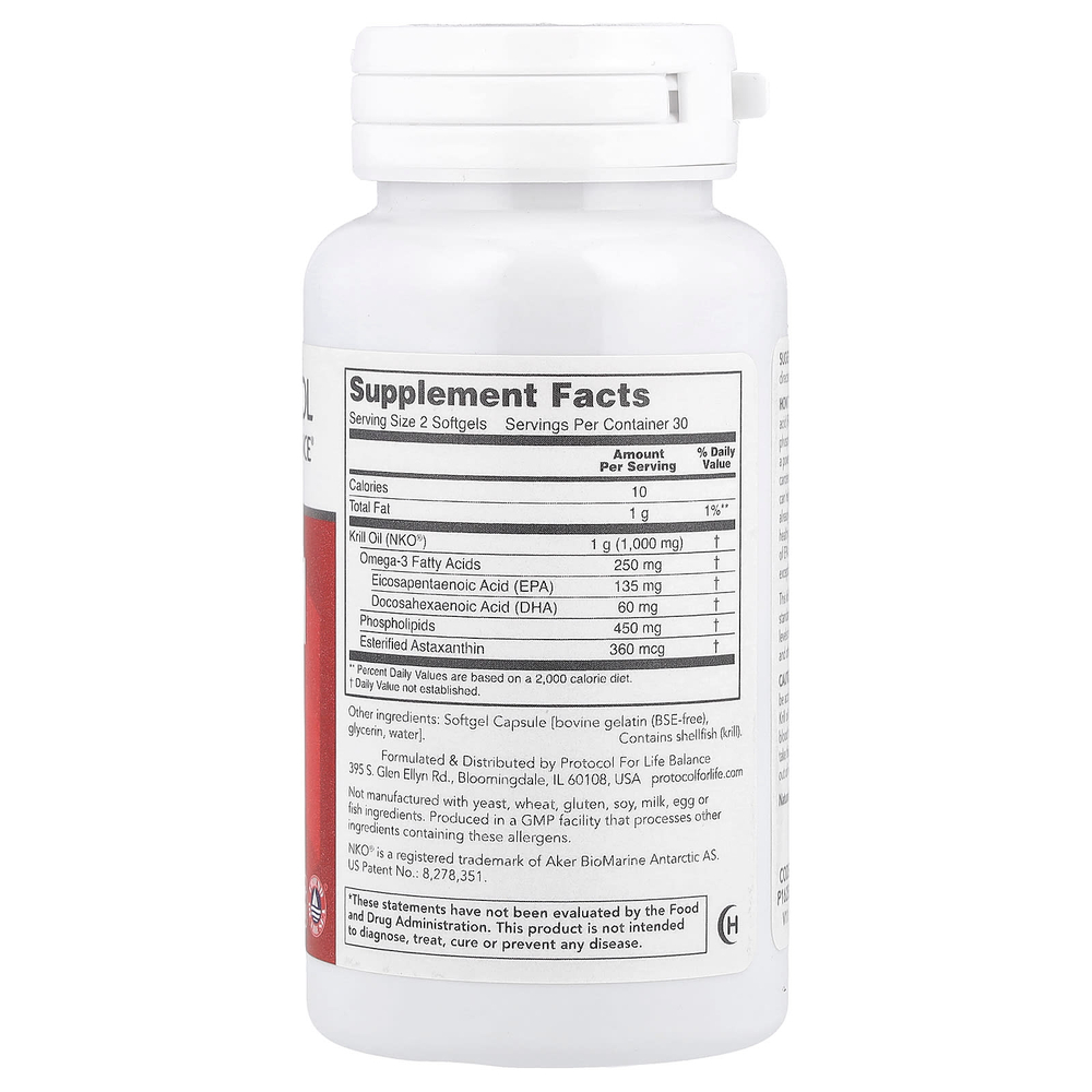 Protocol for Life Balance, Neptune, масло криля, 500 мг, 60 капсул (250 мг в 1 капсуле)