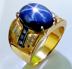 Печатка "Эстерелла" из золота 750 пробы с сапфиром