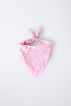 ZARA БАНДАНА С ПРИНТОМ, РОЗОВЫЙ