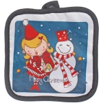Прихватка в наборе с варежкой «Снеговичок», 17,5*17,5 см и 26*17 см