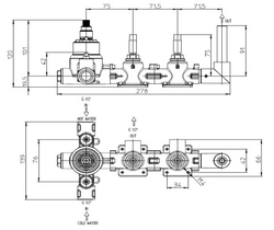 Bossini Apice скрытая часть смесителя для ванны Z00521/Z00523