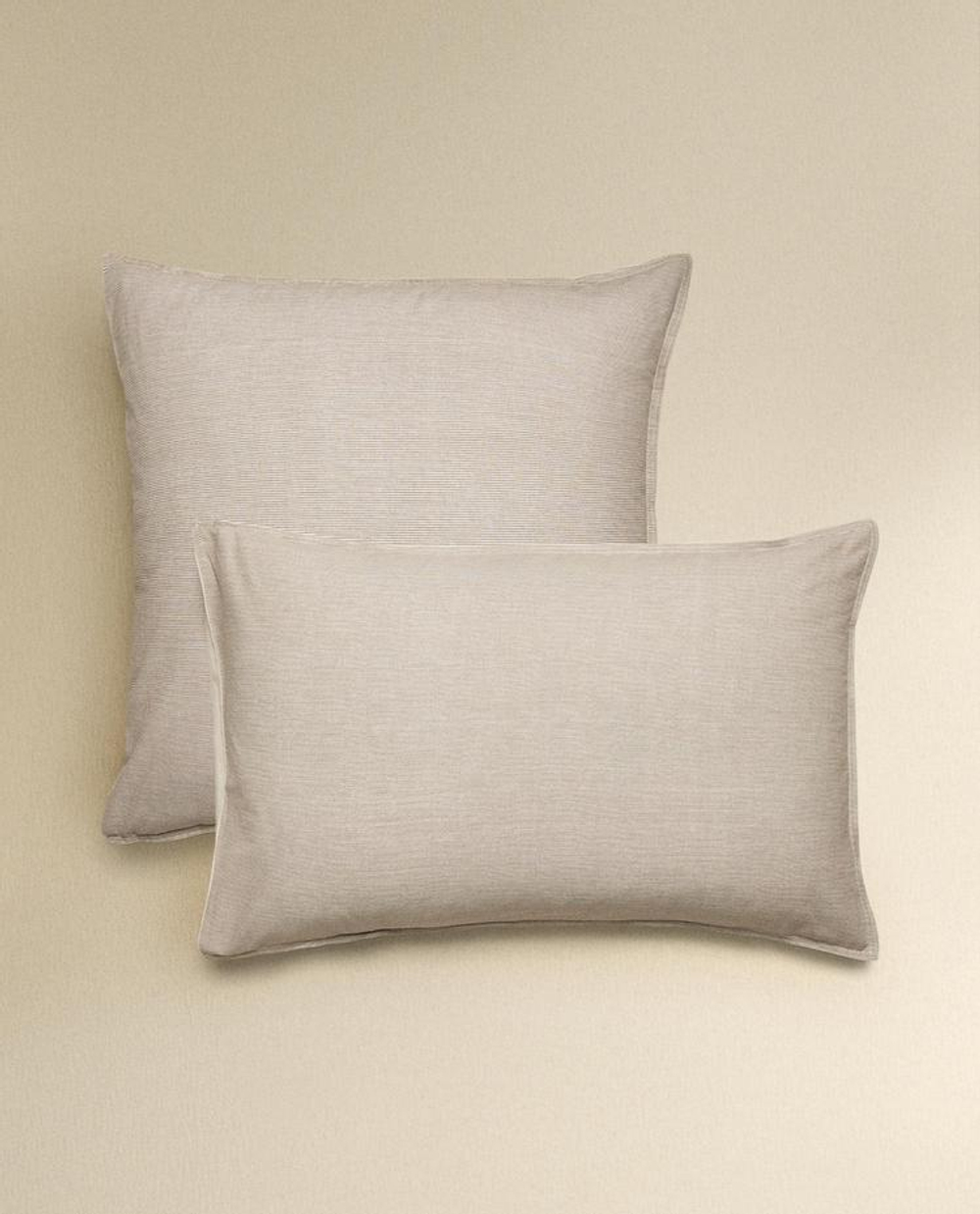 ZARA HOME НАВОЛОЧКА В ПОЛОСКУ, БЕЖЕВЫЙ
