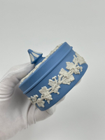 Шкатулка Wedgwood голубая круглая