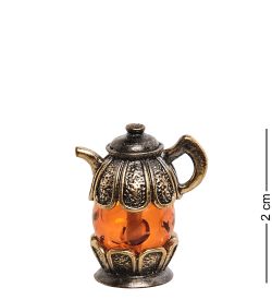 AM-1355 Фигурка «Чайник Ромашка» (латунь, янтарь)