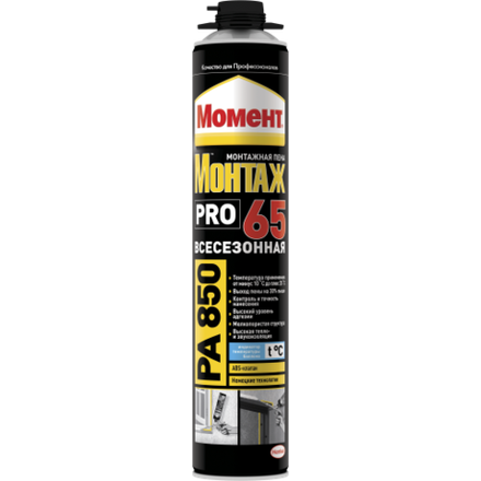 Пена монтажная Момент 3048221 PRO 65 PА850 всесезонная 850мл