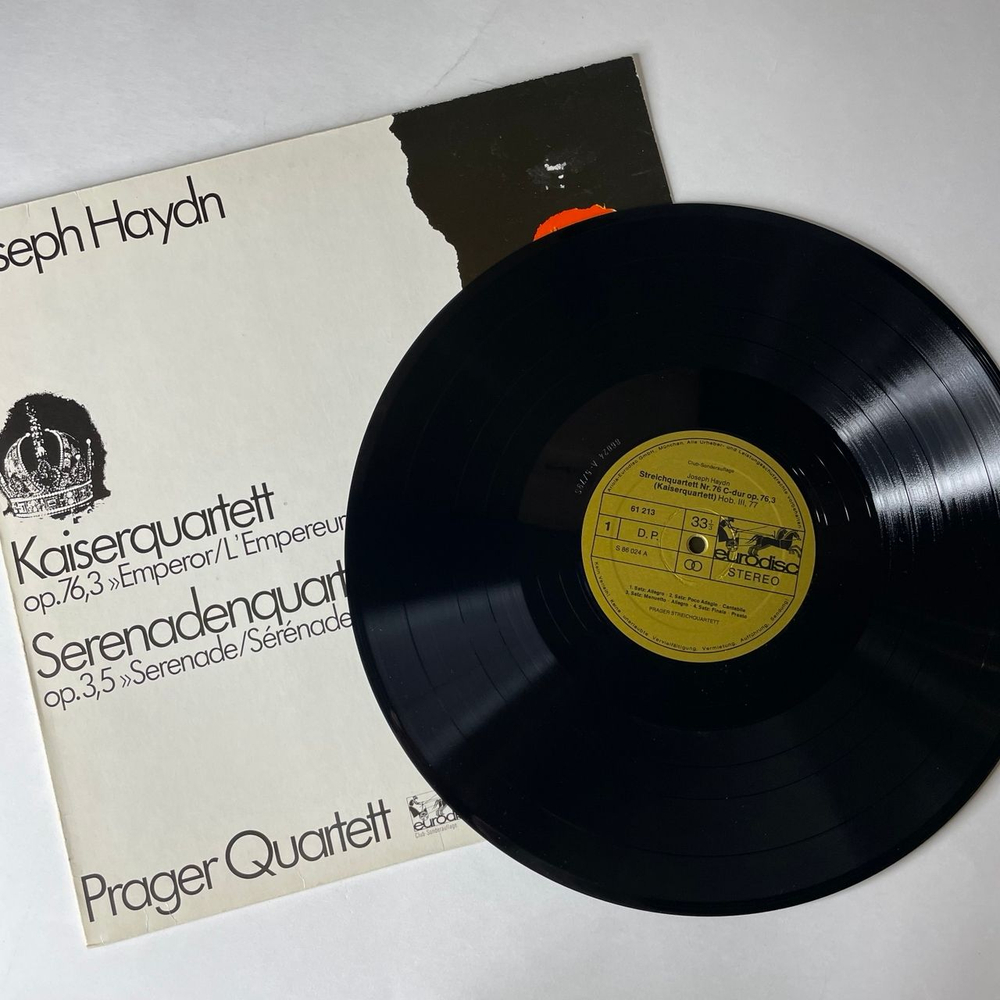 Винтажная виниловая пластинка LP Joseph Haydn Йозеф Гайдн, Prager Quartett, Kaiserquartett, Serenadenquartett (Германия 1979)