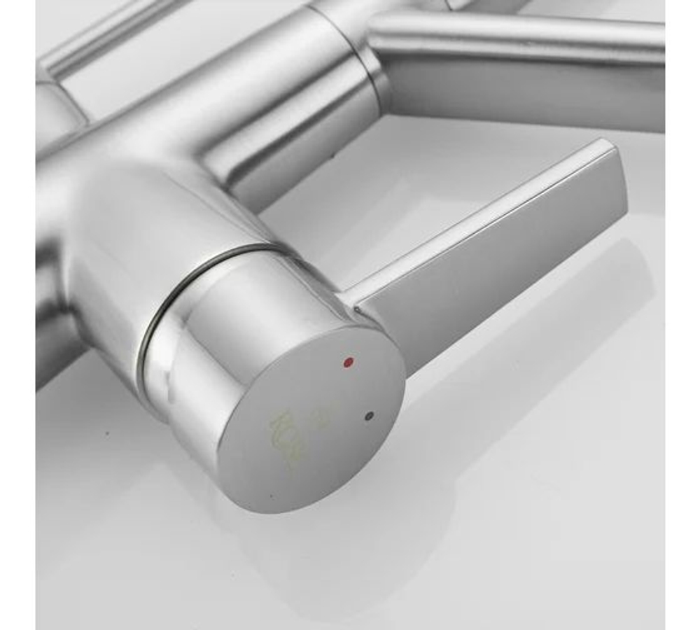 Смеситель для кухни с гибким изливом, с подключением фильтра, сатин, Rose R558L