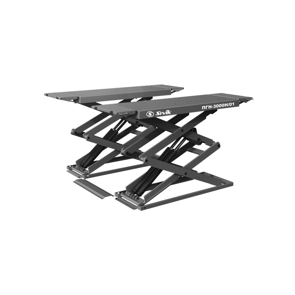 Ножничный электрогидравлический напольный подъемник ПГН-3000/Н-01 Синий RAL5017