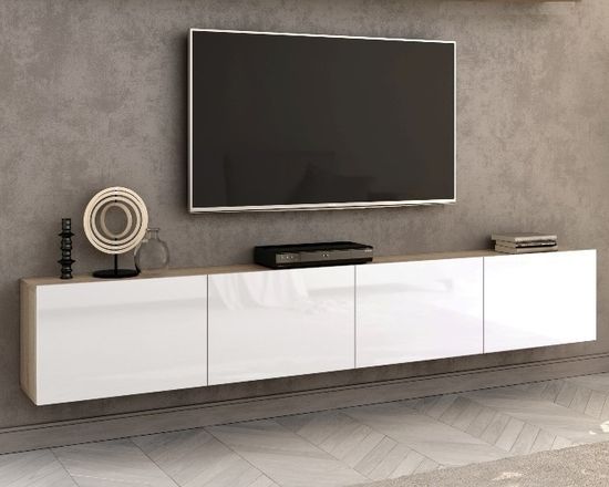 дуб сонома / белый глянец