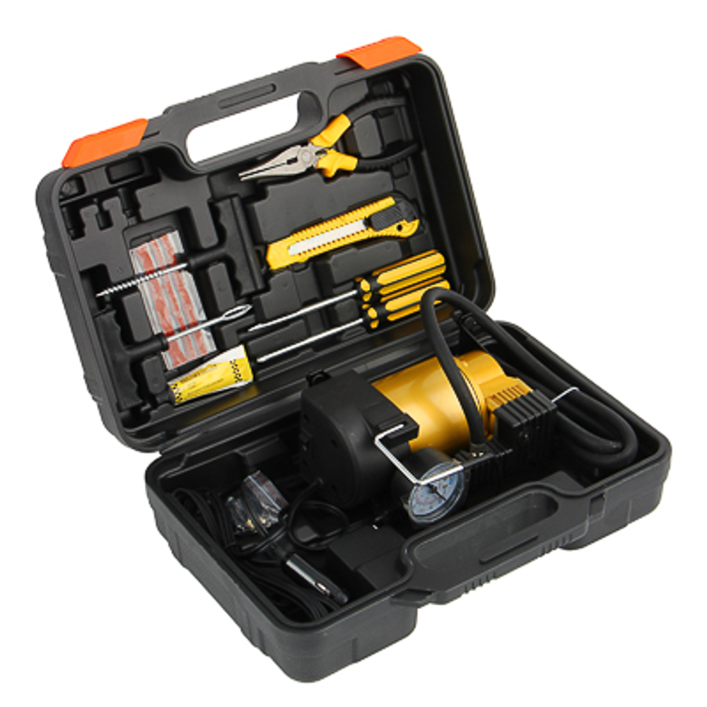 Компрессор автомобильный АС-580 тип Торнадо в кейсе 35л/мин 150Вт 12 предметов