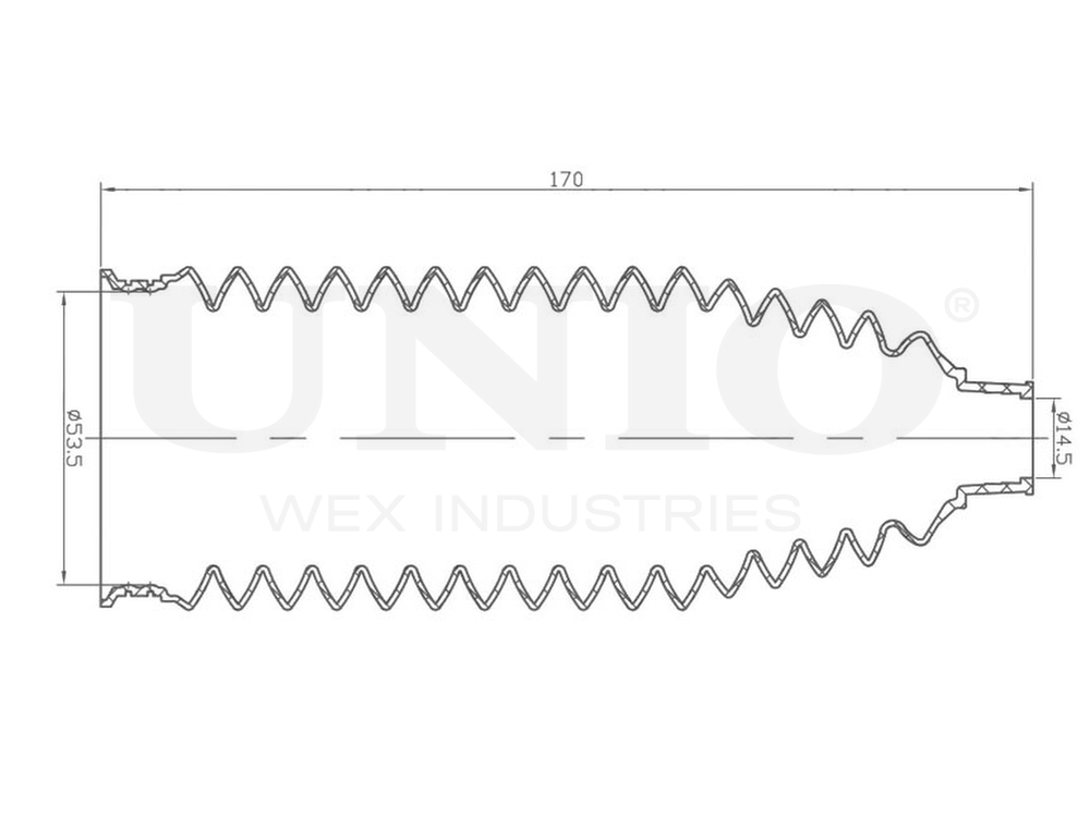 Пыльник рулевой рейки UNIO DUC-20004