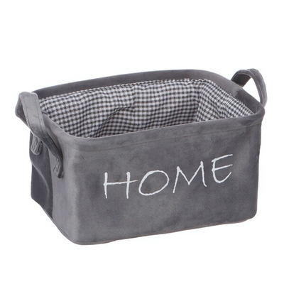 Корзина для хранения "Велюр", Д250 Ш190 В140, серый