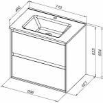Тумба с раковиной Aquanet Милан 336368/284027 70 белый глянец