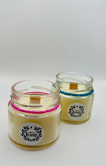 Свеча Brand-Is "Малина и Зелень", ароматическая, соевая, в стеклянном подсвечнике