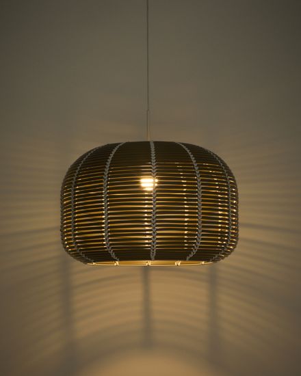 Абажур Garoina для уличного светильника из искусственного бежевого ротанга, 50 см