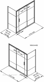 Шторка для ванны Aquanet Practic AE10-B-180H150U-CP